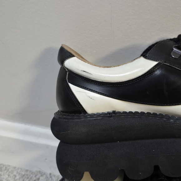 Vintage FLUEVOG Bunks Womens (9) 90s Black White Creeper Platform Rave Club - Picture 9 of 14